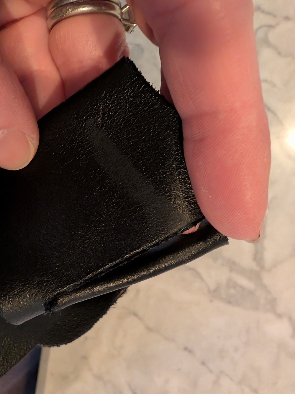 Womens Black Genuine Leather Belt - Picture 6 of 7